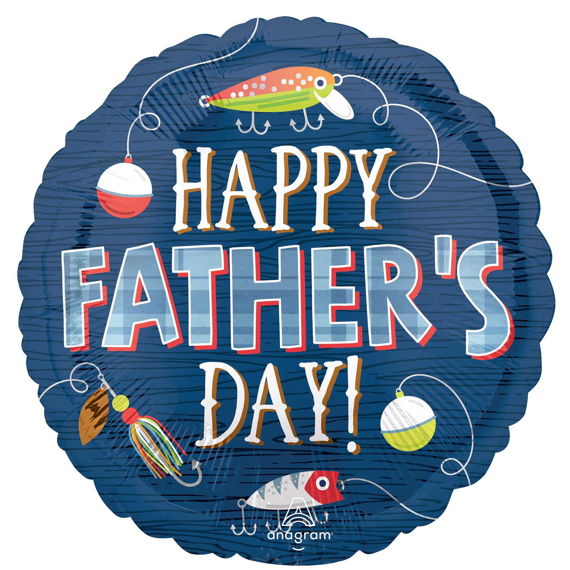 17" Hooked on Dad Father's Day Foil Balloon