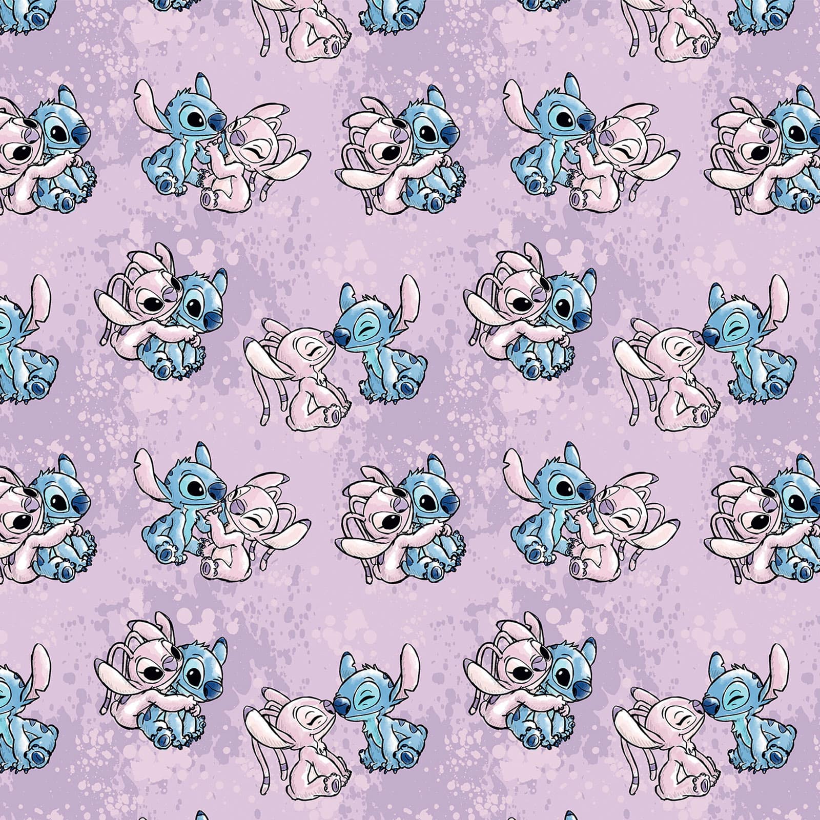 Disney® Lilo & Stitch Angel Watercolor Cotton Fabric
