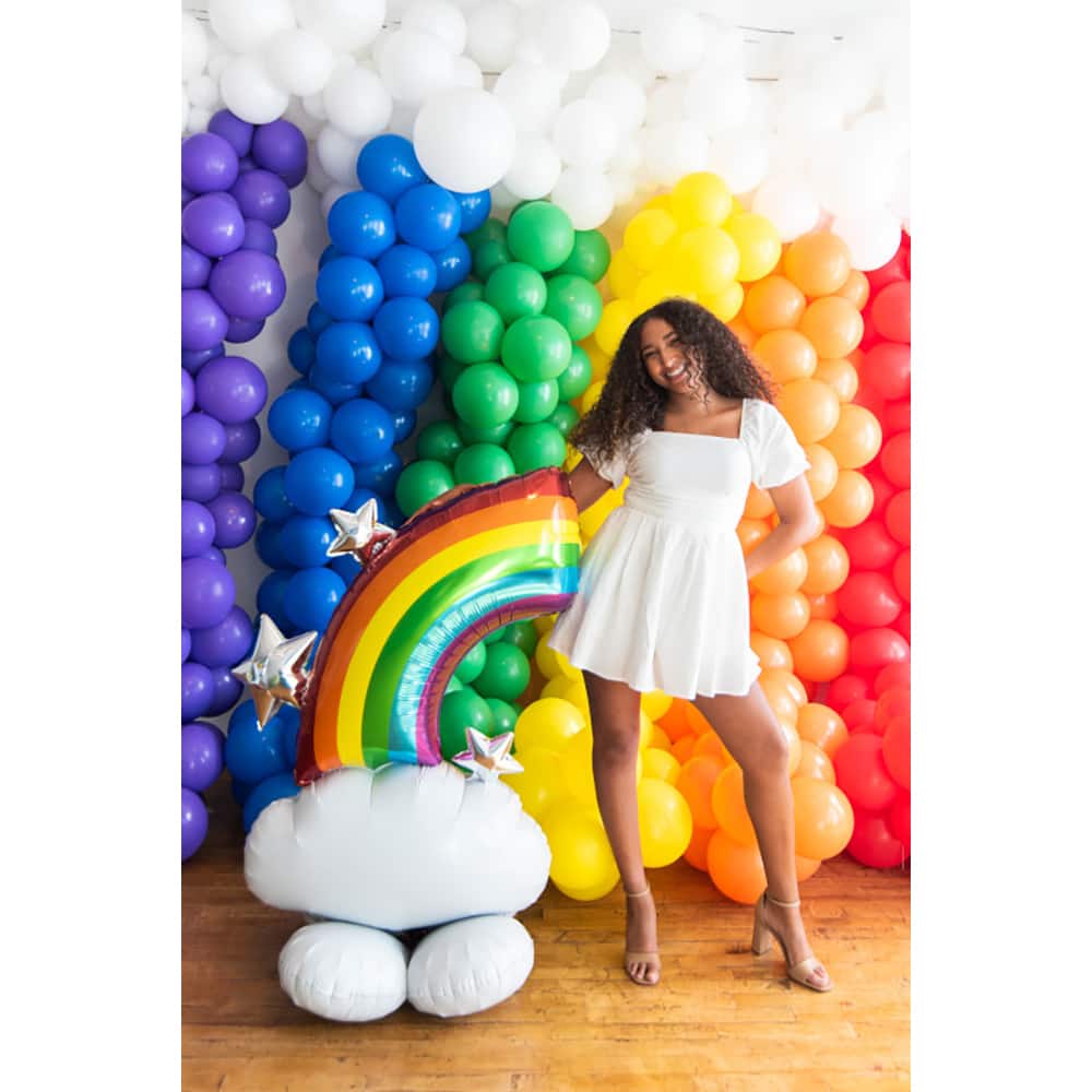 AirLoonz® 52" Rainbow Foil Balloon - Image 4