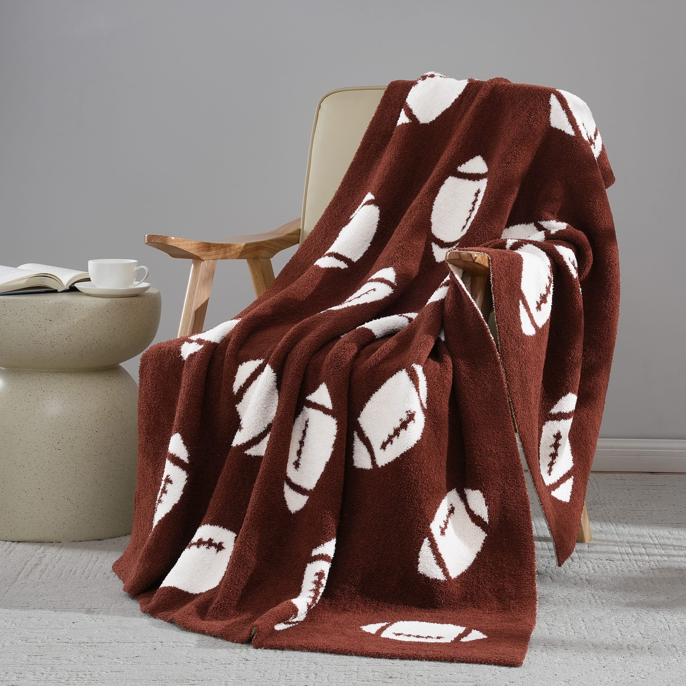 50" x 60" Brown Football Blanket by Celebrate It™ - Image 2