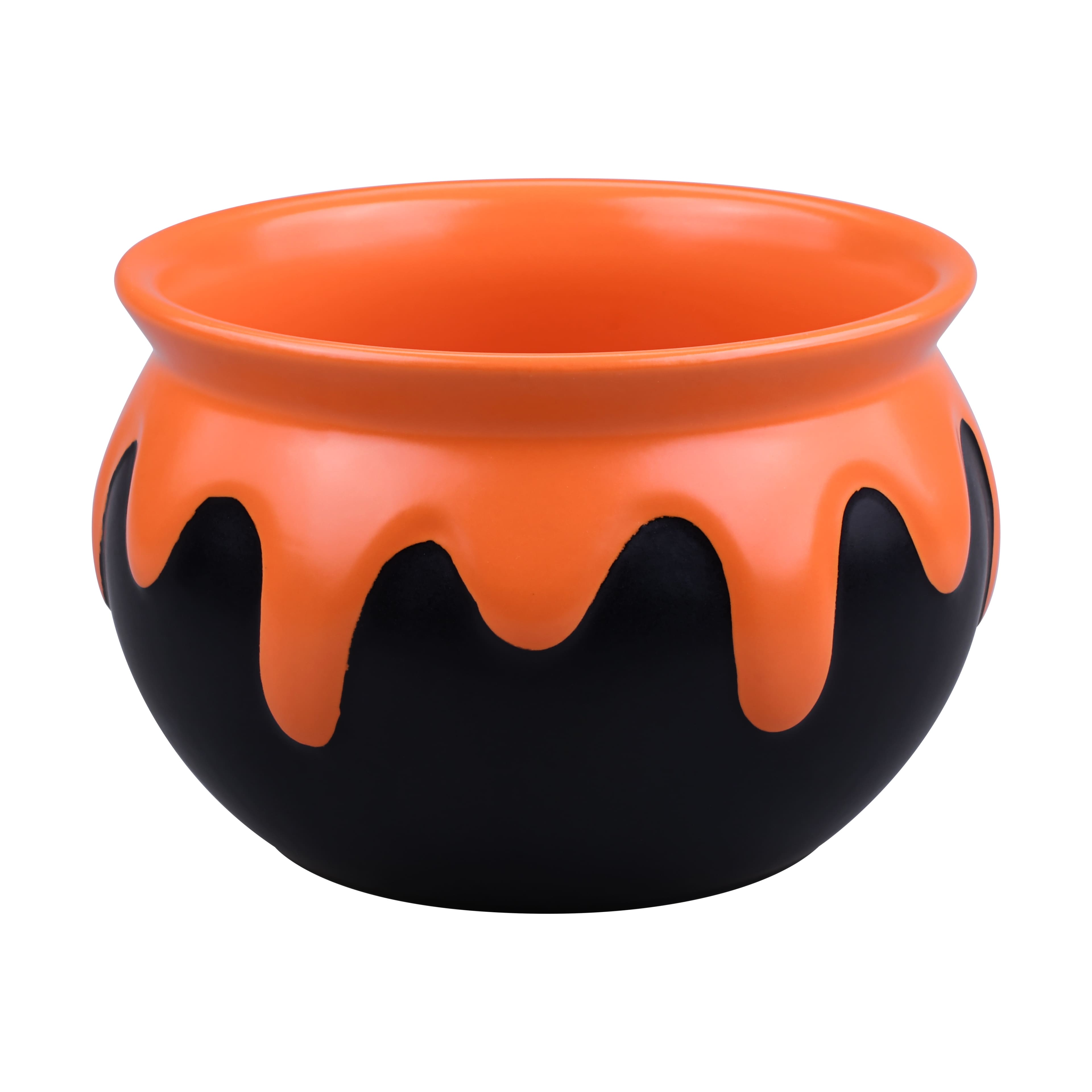 Black & Orange Ceramic Cauldron by Makery™