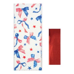 Red, White & Blue Flag Bow Treat Bags with Twist Ties, 12ct. by Makery™